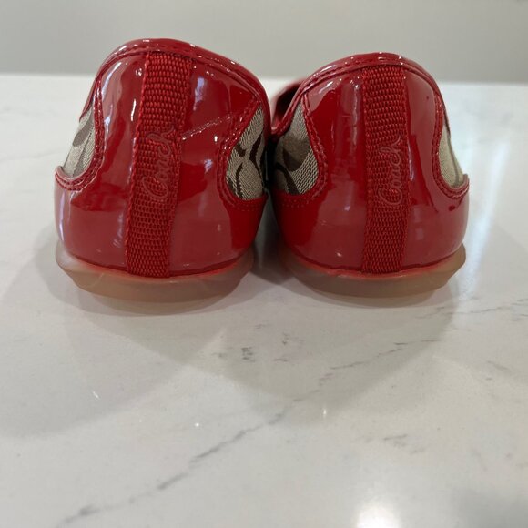 Coach Red with Logo Ballet flats 9 B - Picture 2 of 10